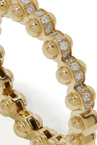 Gold Atom Ring Size 1, 18k Yellow Gold & Diamonds